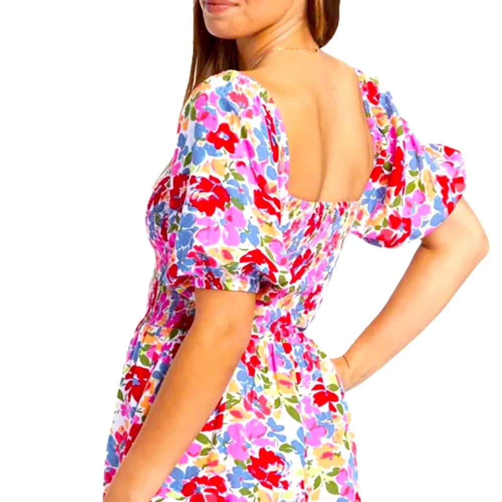 Multi Color Floral Roxy Romper - Picture 4 of 4